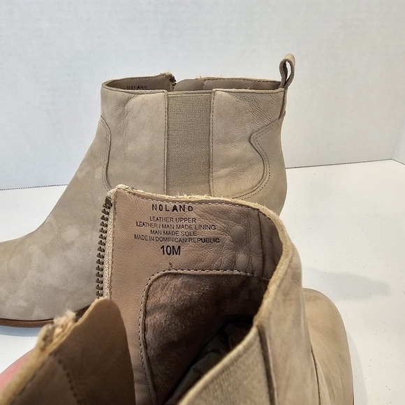 Nurture Boots Women's Size 10 Tan Leather Zip Up Ankle Boot Western Chunk Heel - Picture 13 of 15